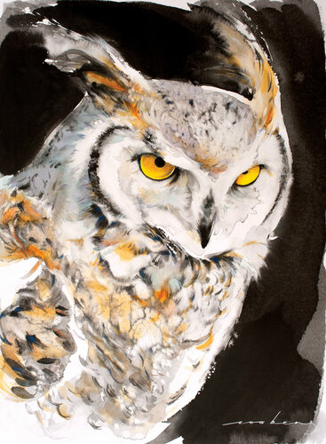 Mystical Owl (SOLD) par Soo Beng Lim, Dessin en vente sur Singulart