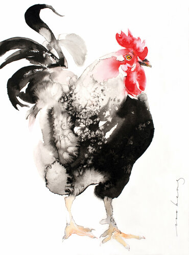 Rooster Watch (SOLD) van Soo Beng Lim, Tekening te koop op Singulart