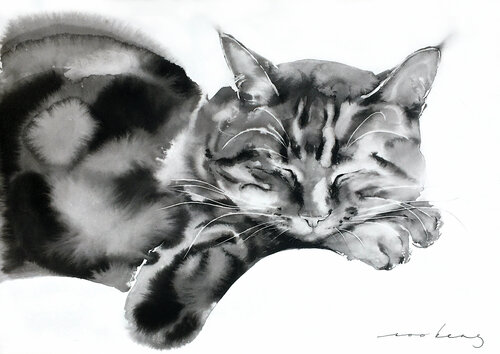 Cat Nap2 (SOLD) van Soo Beng Lim, Tekening te koop op Singulart