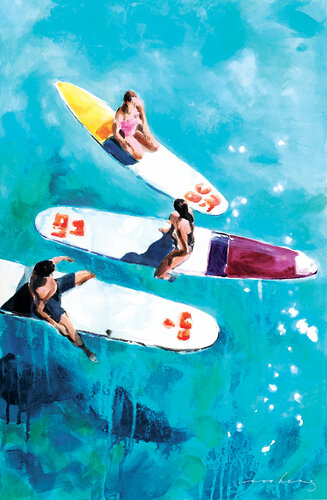 Surfers Bond (SOLD) van Soo Beng Lim, Werk op papier te koop op Singulart