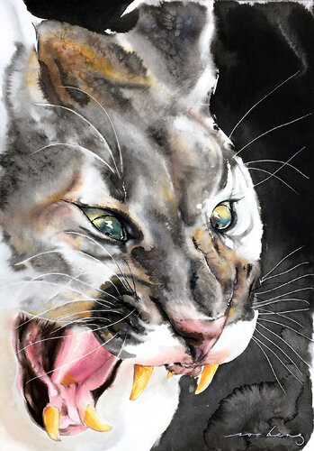 Lion's Growl par Soo Beng Lim, Dessin en vente sur Singulart
