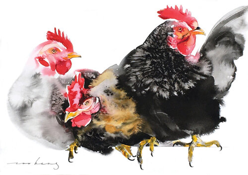Warm Chooks (SOLD) par Soo Beng Lim, Dessin en vente sur Singulart