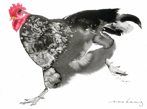 Chicken Sprint (SOLD) par Soo Beng Lim, Dessin en vente sur Singulart