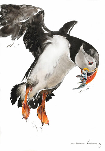 Puffin's Haul van Soo Beng Lim, Tekening te koop op Singulart