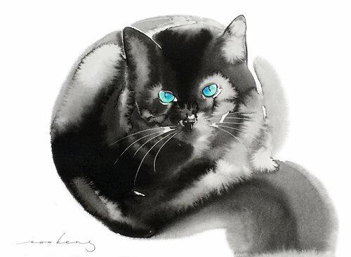 Bashful kitty by Soo Beng Lim, Drawing for Sale on Singulart