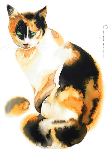 Cat Awaits by Soo Beng Lim, Drawing for Sale on Singulart