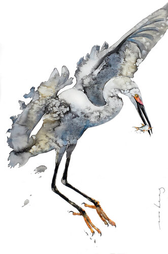 Heron Harmony (SOLD) par Soo Beng Lim, Dessin en vente sur Singulart