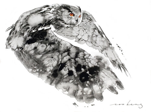 Owl Whispers by Soo Beng Lim, Drawing for Sale on Singulart