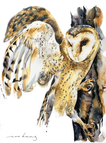 Owl Instinct (SOLD) par Soo Beng Lim, Dessin en vente sur Singulart