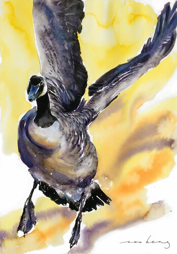 Gander Takeoff (SOLD) par Soo Beng Lim, Dessin en vente sur Singulart