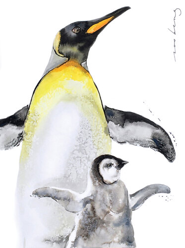 Penguin Menage (SOLD) par Soo Beng Lim, Dessin en vente sur Singulart