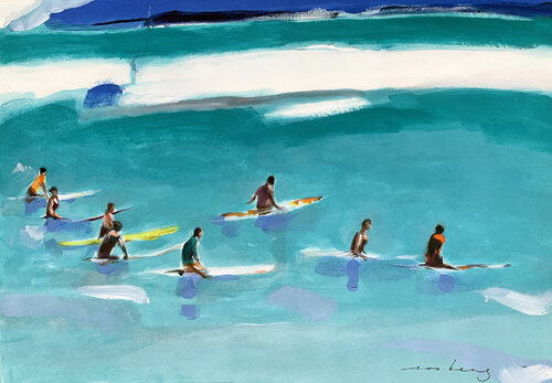 Surfers Wait par Soo Beng Lim, Dessin en vente sur Singulart