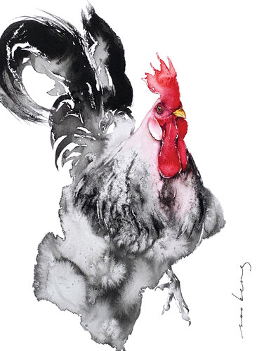 Rooster Elegance by Soo Beng Lim, 소묘 for Sale on Singulart