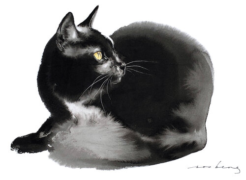 Cat Interrupted by Soo Beng Lim, Drawing for Sale on Singulart