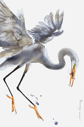 Egret Precision (SOLD) par Soo Beng Lim, Dessin en vente sur Singulart