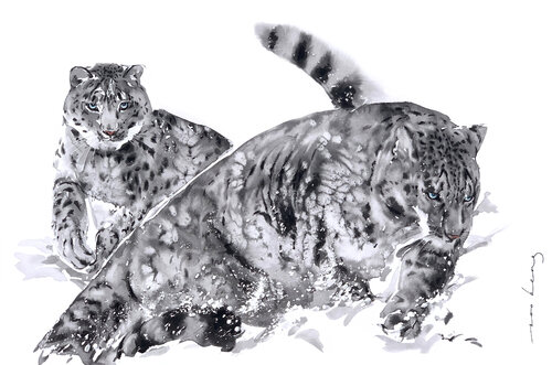 Leopard Agility de Soo Beng Lim, Dibujo a la venta en Singulart