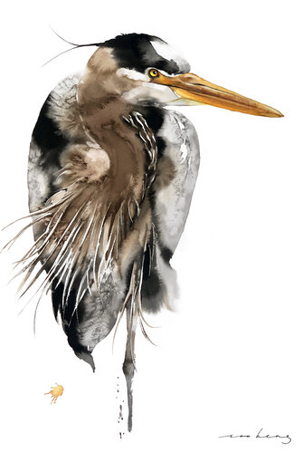 Heron Musings di Soo Beng Lim, Disegno in vendita su Singulart