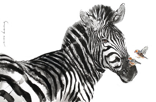 Stripy Perch di Soo Beng Lim, Disegno in vendita su Singulart