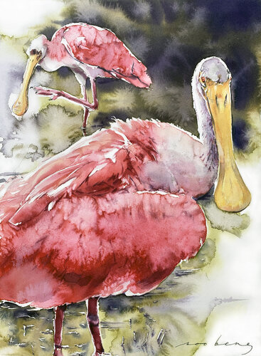 Wading Companions by Soo Beng Lim, Drawing for Sale on Singulart