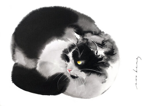 Cosy Whiskers by Soo Beng Lim, Drawing for Sale on Singulart