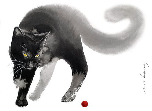 Curious Purr-suit par Soo Beng Lim, Dessin en vente sur Singulart