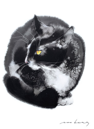 Purrfectly Meow van Soo Beng Lim, Tekening te koop op Singulart