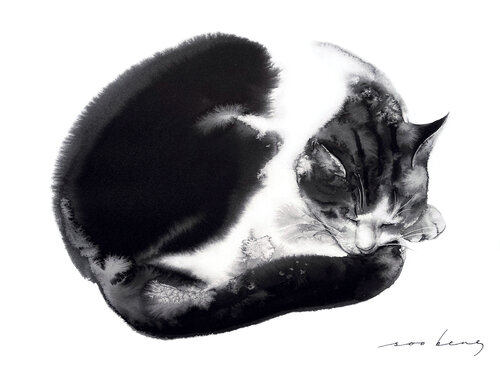 Curl of Contentment van Soo Beng Lim, Tekening te koop op Singulart
