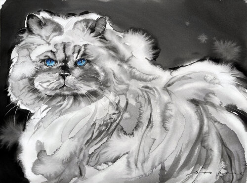 Himalayan Whiskers van Soo Beng Lim, Tekening te koop op Singulart