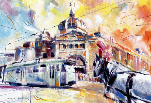 Tracks Through Time di Soo Beng Lim, Pittura in vendita su Singulart