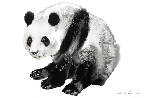 Zen Panda Pose by Soo Beng Lim, Drawing for Sale on Singulart