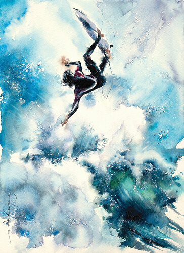 Paradise Surf (SOLD) van Soo Beng Lim, Tekening te koop op Singulart