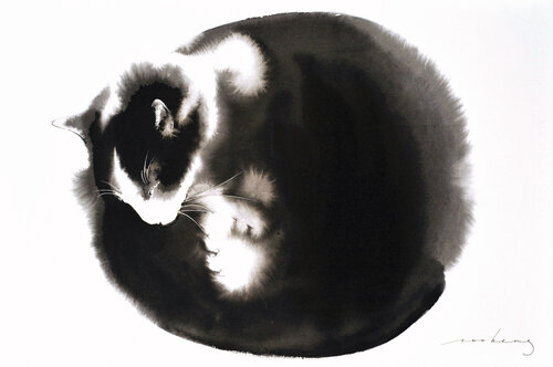 Kitty Ball of Fur2 (SOLD) van Soo Beng Lim, Tekening te koop op Singulart