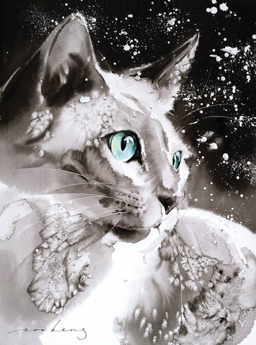 Cool Cat (SOLD) par Soo Beng Lim, Dessin en vente sur Singulart