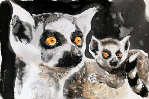 Lemur and Pup Soo Beng Lim