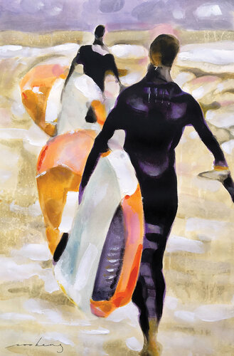 Surfers Haven (SOLD) par Soo Beng Lim, Œuvre sur papier en vente sur Singulart