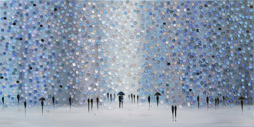 Together Under The Blue Umbrella Ekaterina Ermilkina
