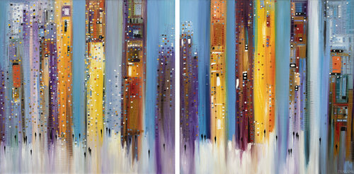 City Inspiration (diptych) van Ekaterina Ermilkina, Schilderij te koop op Singulart