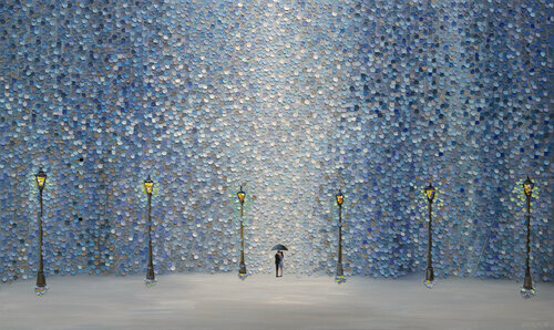 Kiss Under The Rain van Ekaterina Ermilkina, Schilderij te koop op Singulart