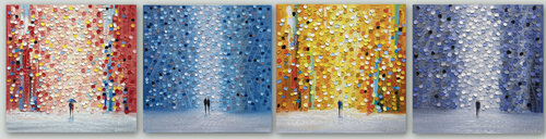 Four Seasons in Love: Spring. Summer. Autumn. Winter. di Ekaterina Ermilkina, Pittura in vendita su Singulart