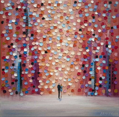 Dream On Under The Pink Rain di Ekaterina Ermilkina, Pittura in vendita su Singulart