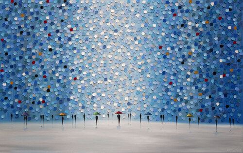The Umbrellas Of New York van Ekaterina Ermilkina, Schilderij te koop op Singulart