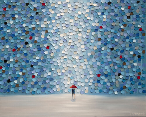 East Side Story on a Rainy Day di Ekaterina Ermilkina, Pittura in vendita su Singulart