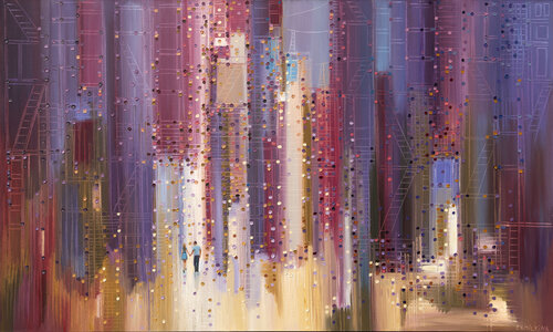 City Romance van Ekaterina Ermilkina, Schilderij te koop op Singulart