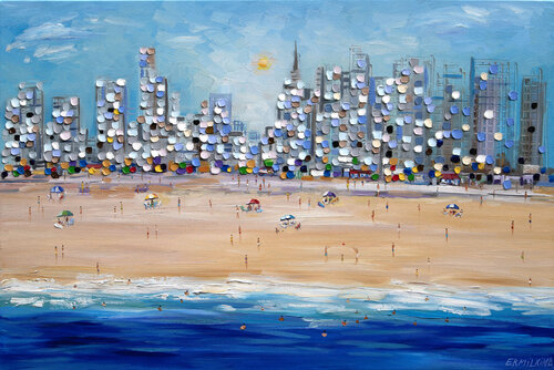 City Beach par Ekaterina Ermilkina, Peinture en vente sur Singulart