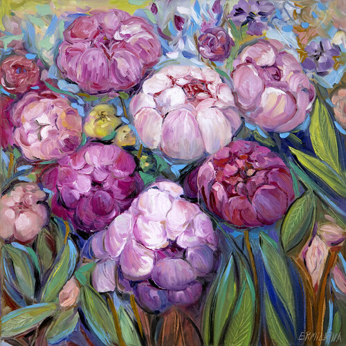 Pink Peonies di Ekaterina Ermilkina, Pittura in vendita su Singulart