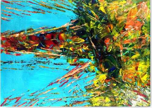 Garten der Königin...Aufbruch der Farben   2512-AM-1 par Rudi Art Peters, Peinture en vente sur Singulart