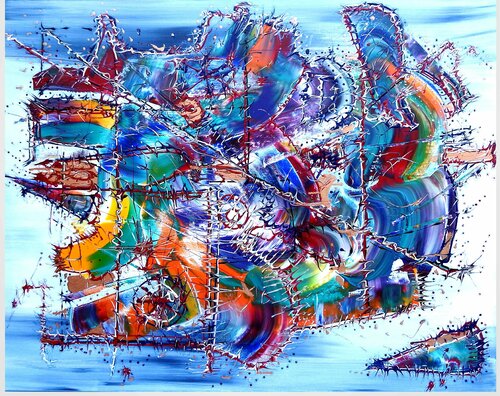 Markt im Viertel ....Kathedrale der Phantasie  2600-RP-2 di Rudi Art Peters, Pittura in vendita su Singulart