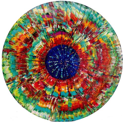 MADEIRA  FLOWERS  24-100 rund van Rudi Art Peters, Schilderij te koop op Singulart