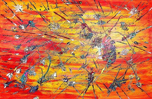 1. Tag an der Börse im April 2025 di Rudi Art Peters, Pittura in vendita su Singulart