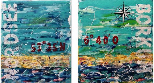 Borkum Nordsee Insel   2 Teile von Rudi Art Peters, Malerei kaufen auf Singulart